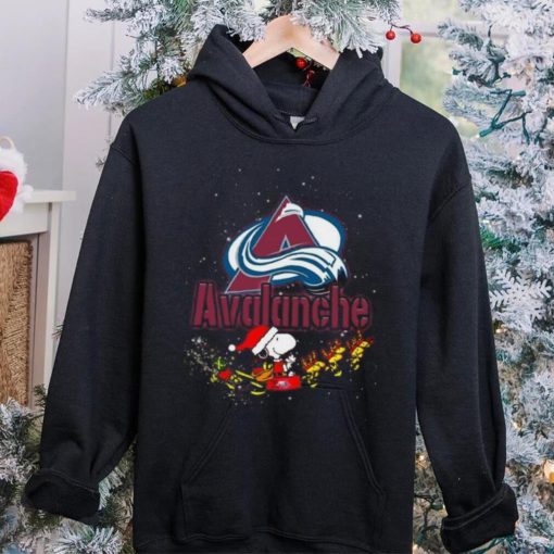 Colorado Avalanche NHL Santa Snoopy and Woodstock Christmas T Shirt