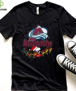 Colorado Avalanche NHL Santa Snoopy and Woodstock Christmas T Shirt