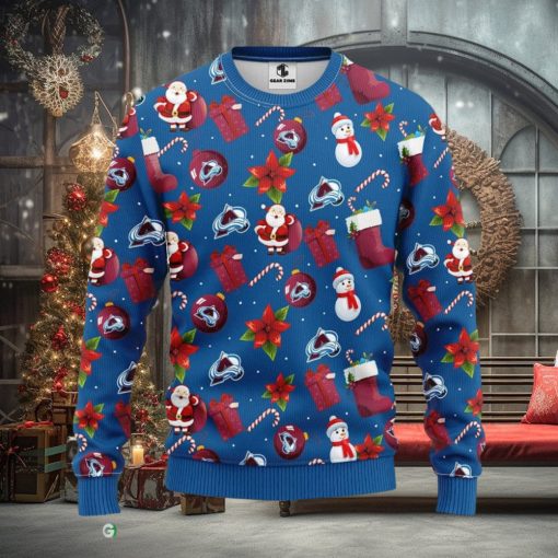 Colorado Avalanche Santa Claus Snowman Xmas Ugly Christmas Sweater Best Christmas Gift Ideas