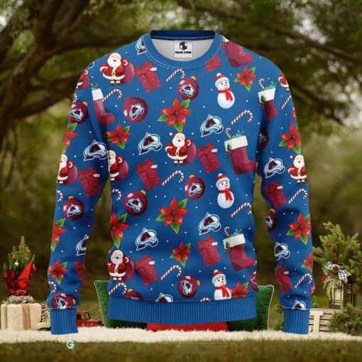 Colorado Avalanche Santa Claus Snowman Xmas Ugly Christmas Sweater Best Christmas Gift Ideas