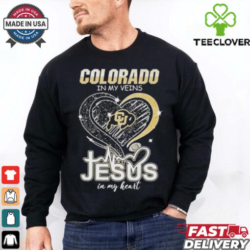 Colorado Buffaloes Football In My Veins Jesus In My Heart Shirt