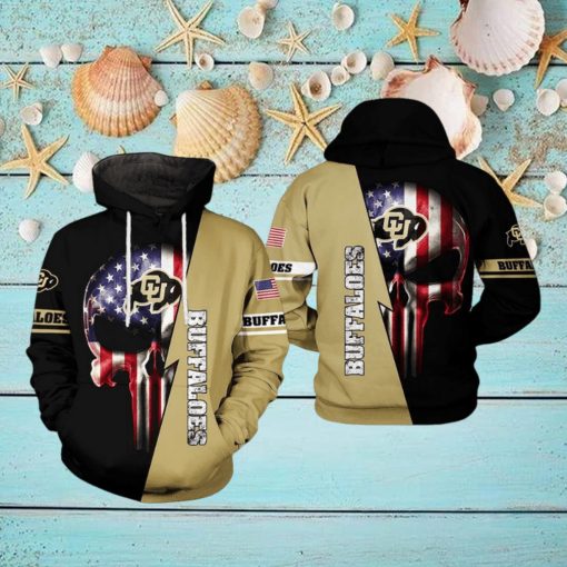 Colorado Buffaloes NCAA US Flag Skull 3D Printed Hoodie