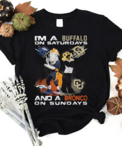 Colorado Buffaloes On Saturdays Denver Broncos On Sundays Football Fan T Shirt