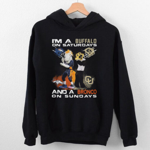Colorado Buffaloes On Saturdays Denver Broncos On Sundays Football Fan T Shirt