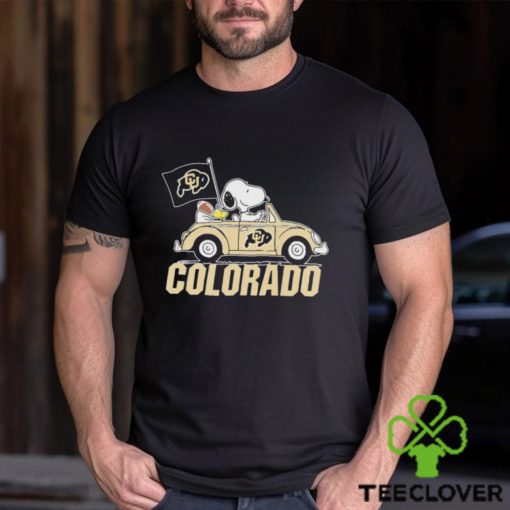 Colorado Buffaloes Peanuts Snoopy And Woodstock Drive Car On Gameday Football Shirt