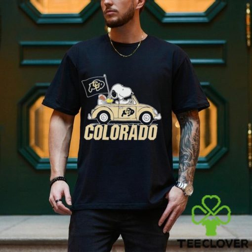 Colorado Buffaloes Peanuts Snoopy And Woodstock Drive Car On Gameday Football Shirt