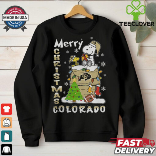Colorado Buffaloes Snoopy And Woodstock Merry Christmas Shirt