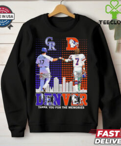 Colorado Rockies Helton x Denver Broncos Elway Denver skyline shirt