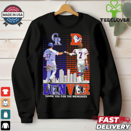 Colorado Rockies Helton x Denver Broncos Elway Denver skyline shirt