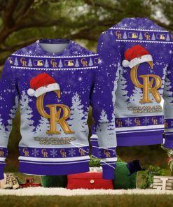 Colorado Rockies Logo Wearing Santa Hat Christmas Gift Ugly Christmas Sweater Christmas Gift Ideas