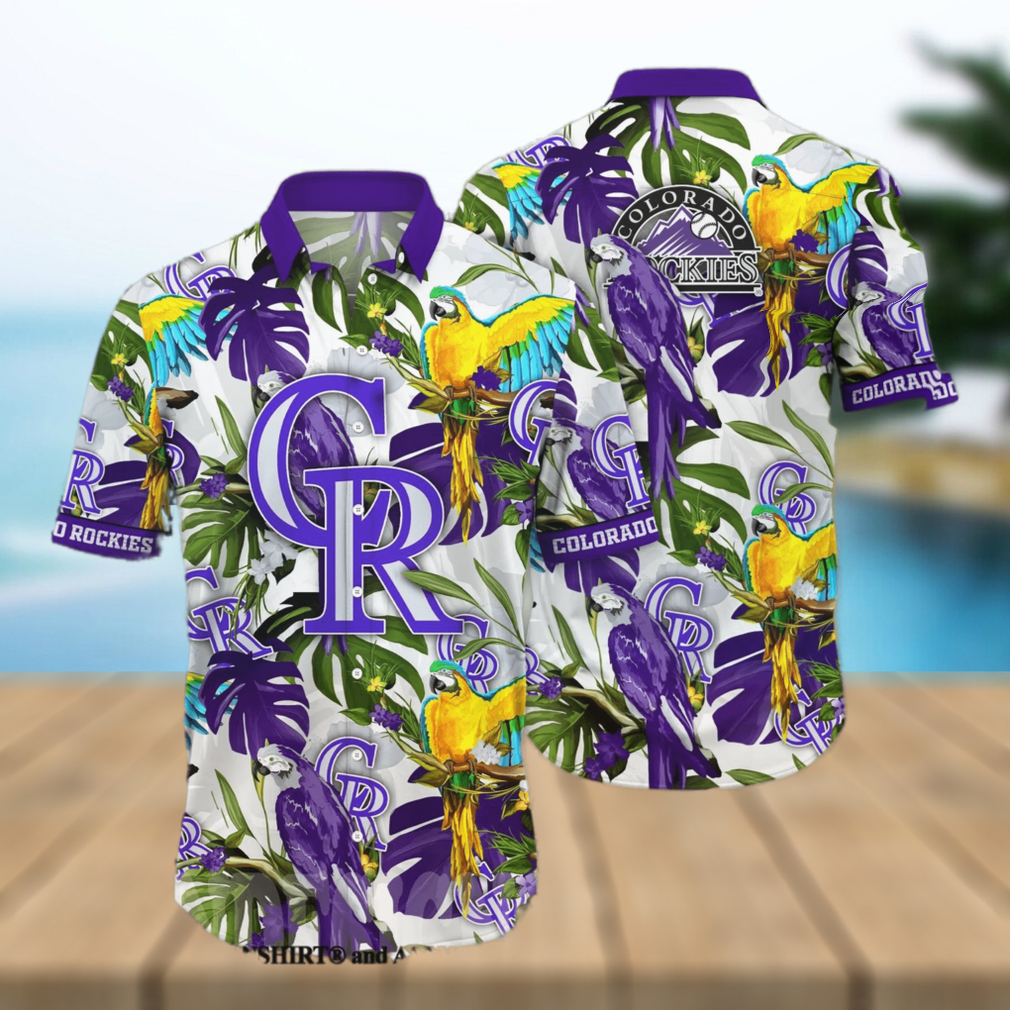 Colorado Rockies MLB Floral Full Print Unisex Hawaiian Shirt Colorado Rockies MLB Floral Full Print Unisex Hawaiian Shirt