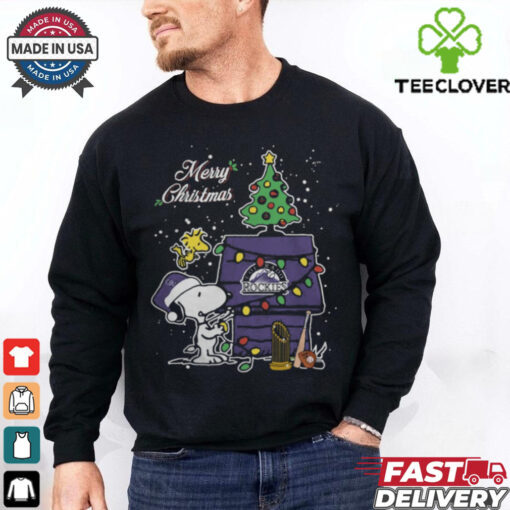 Colorado Rockies Merry Christmas With Snoopy Baby T Shirt
