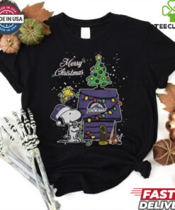 Colorado Rockies Merry Christmas With Snoopy Baby T Shirt