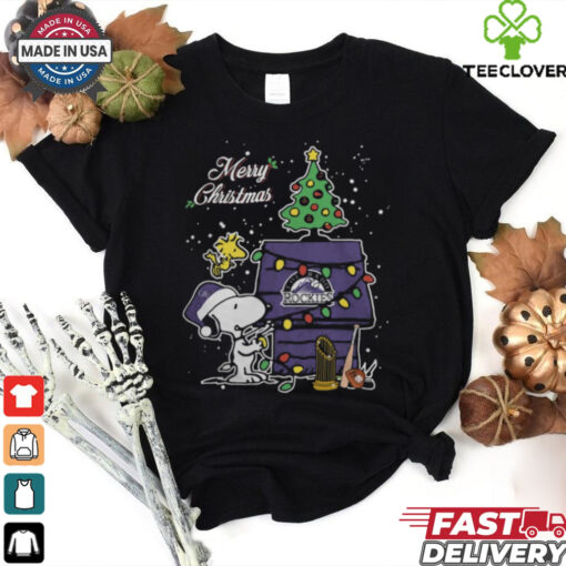Colorado Rockies Merry Christmas With Snoopy Baby T Shirt