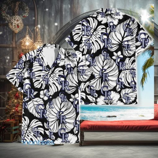 Colorado Rockies White Hibiscus Floral Tropical 3D Hawaiian Shirt For Men And Women