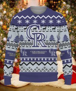Colorado RockiesSnowflake Reindeer Pattern Ugly Christmas Sweater