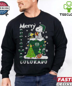 Colorado State Rams Snoopy And Woodstock Merry Christmas Shirt