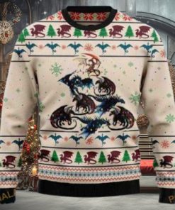 Colorful Dragon Make A Christmas Funny Ugly Sweater 3D, Funny Xmas Gifts