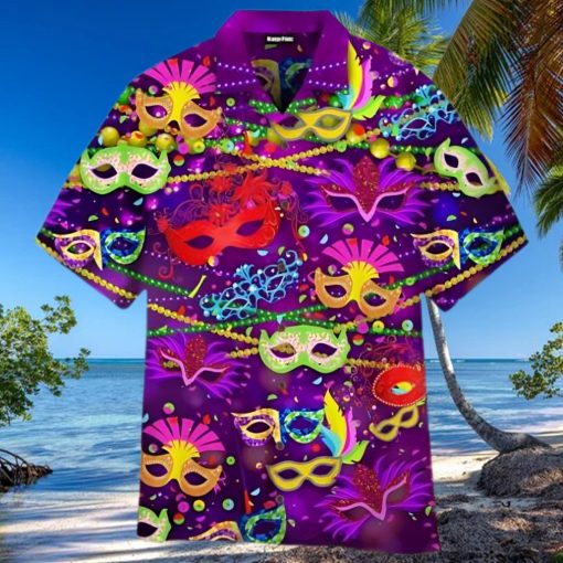 Colorful Mask Mardi Gras Fat Tuesday Carnival Hawaiian Shirt