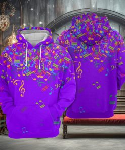 Colorful Music Notes 3D Printed Hoodie Ver 2
