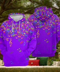 Colorful Music Notes 3D Printed Hoodie Ver 2
