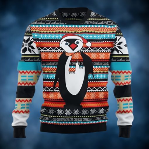 Colorful Pattern Penguin Lover Ugly Christmas Sweater