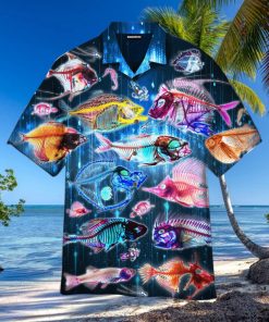 Colorful X Ray Ocean Fish Hawaiian Shirt