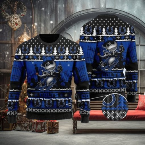 Colts Jack Skellington Halloween Knitted Ugly Christmas Sweater