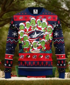Columbus Blue Jackets 12 Grinch Xmas Day Christmas Ugly Sweater