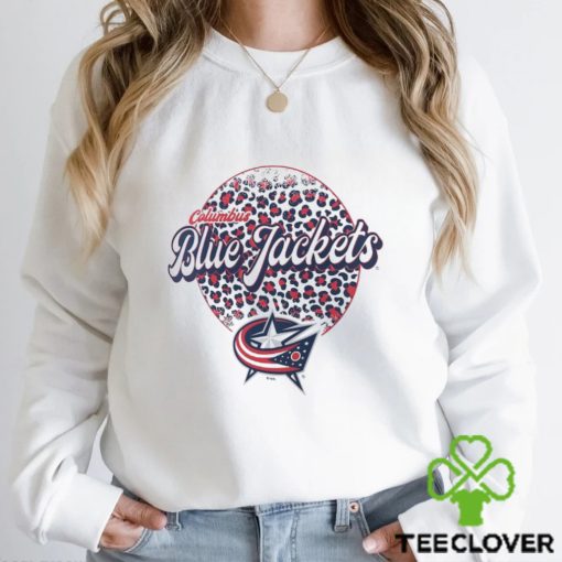 Columbus Blue Jackets Branded Leopard Print Long Sleeve T Shirt