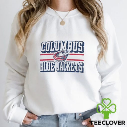 Columbus Blue Jackets Champion Tri Blend Dual Stripe T Shirt