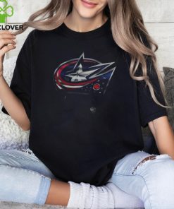 Columbus Blue Jackets Fanatics Branded Women's Personalized Midnight Mascot Logo V Neck T Shirt