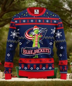 Columbus Blue Jackets Funny Grinch Christmas Ugly Sweater
