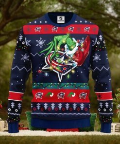 Columbus Blue Jackets Grinch Christmas Ugly Sweater