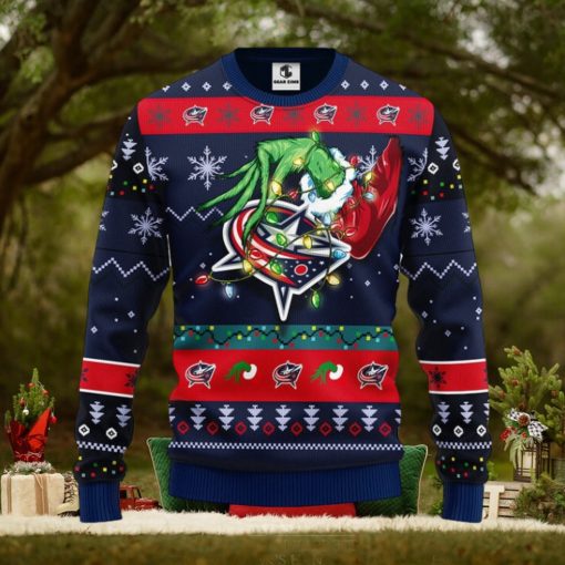 Columbus Blue Jackets Grinch Christmas Ugly Sweater