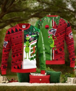 Columbus Blue Jackets Grinch & Scooby doo Christmas Ugly Sweater 1