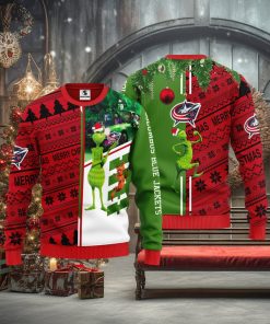 Columbus Blue Jackets Grinch & Scooby doo Christmas Ugly Sweater 1