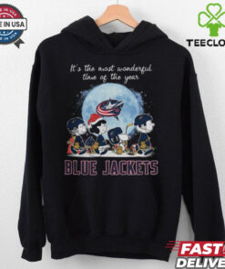 Columbus Blue Jackets It The Most Wonderful Time Of The Year Peanut Characters Christmas Shirt