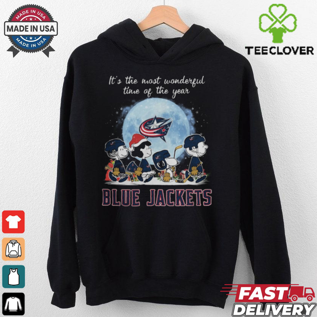 Columbus Blue Jackets It The Most Wonderful Time Of The Year Peanut Characters Christmas Shirt Columbus Blue Jackets It The Most Wonderful Time Of The Year Peanut Characters Christmas Shirt
