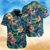 Columbus Blue Jackets NHL Custom Name Flower And Leaf Pattern Tropical Hawaiian Shirt