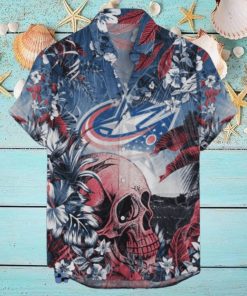 Columbus Blue Jackets NHL Hawaiian Shirt Tropical Skull Design For Men Women