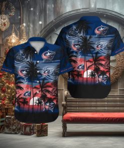 Columbus Blue Jackets Short Sleeve Button Up Tropical Shirt Hawaiian Shirt 1 Columbus Blue Jackets Short Sleeve Button Up Tropical Shirt Hawaiian Shirt
