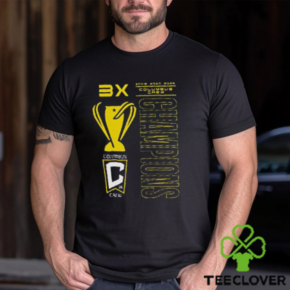 Columbus Crew Three Time MLS Cup Champions Trophy Case Essentials T Shirt Columbus Crew Three Time MLS Cup Champions Trophy Case Essentials T Shirt