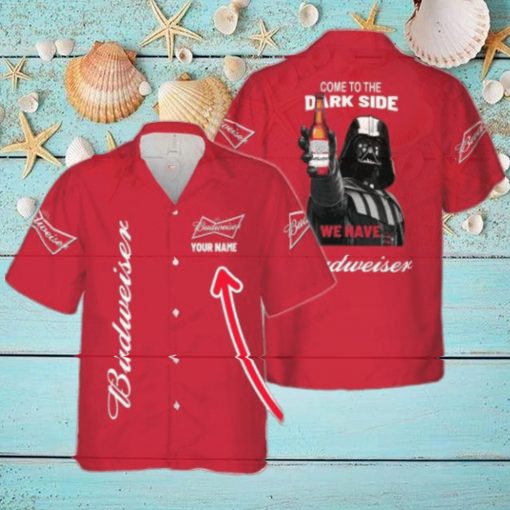 Come To The Dark Side We Have Budweiser Custom Name All Over Printed Hawaiian Shirt