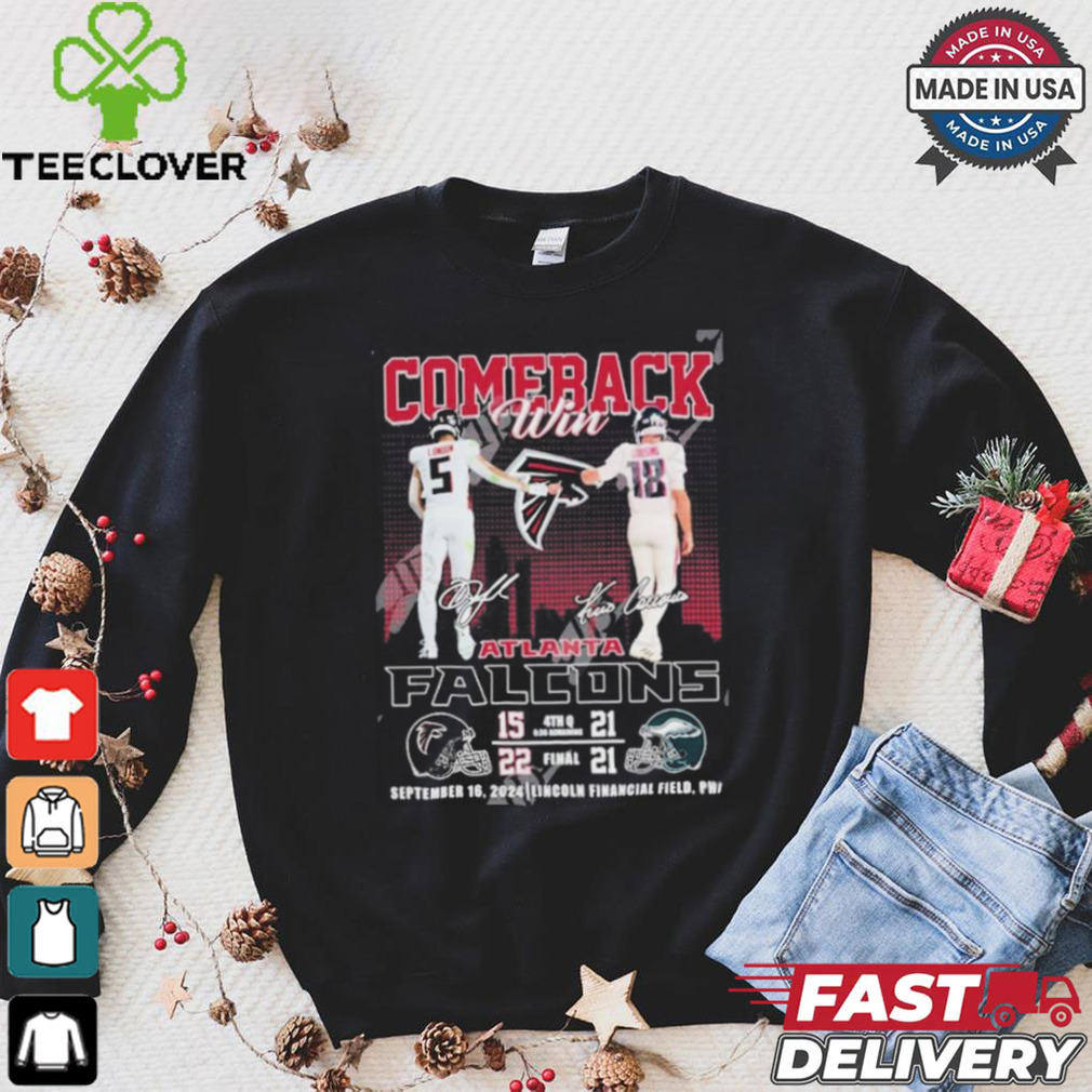 Comeback Win Atlanta Falcons September 16, 2024 Lincoln Financial Field, Phi T Shirt Comeback Win Atlanta Falcons September 16, 2024 Lincoln Financial Field, Phi T Shirt