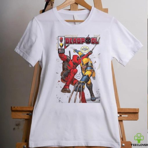 Comic Book Cover White Deadpool 3 Deadpool & Wolverine Tee shirt
