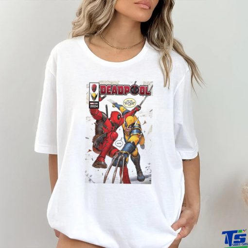 Comic Book Cover White Deadpool 3 Deadpool & Wolverine Tee shirt