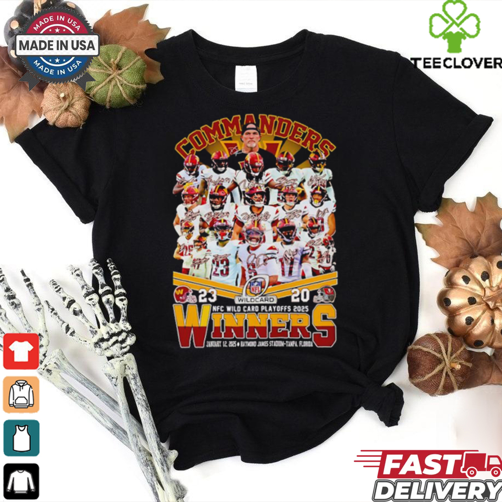 Commanders NFC Wild Card Playoffs 2025 winners signatures shirt Commanders NFC Wild Card Playoffs 2025 winners signatures shirt