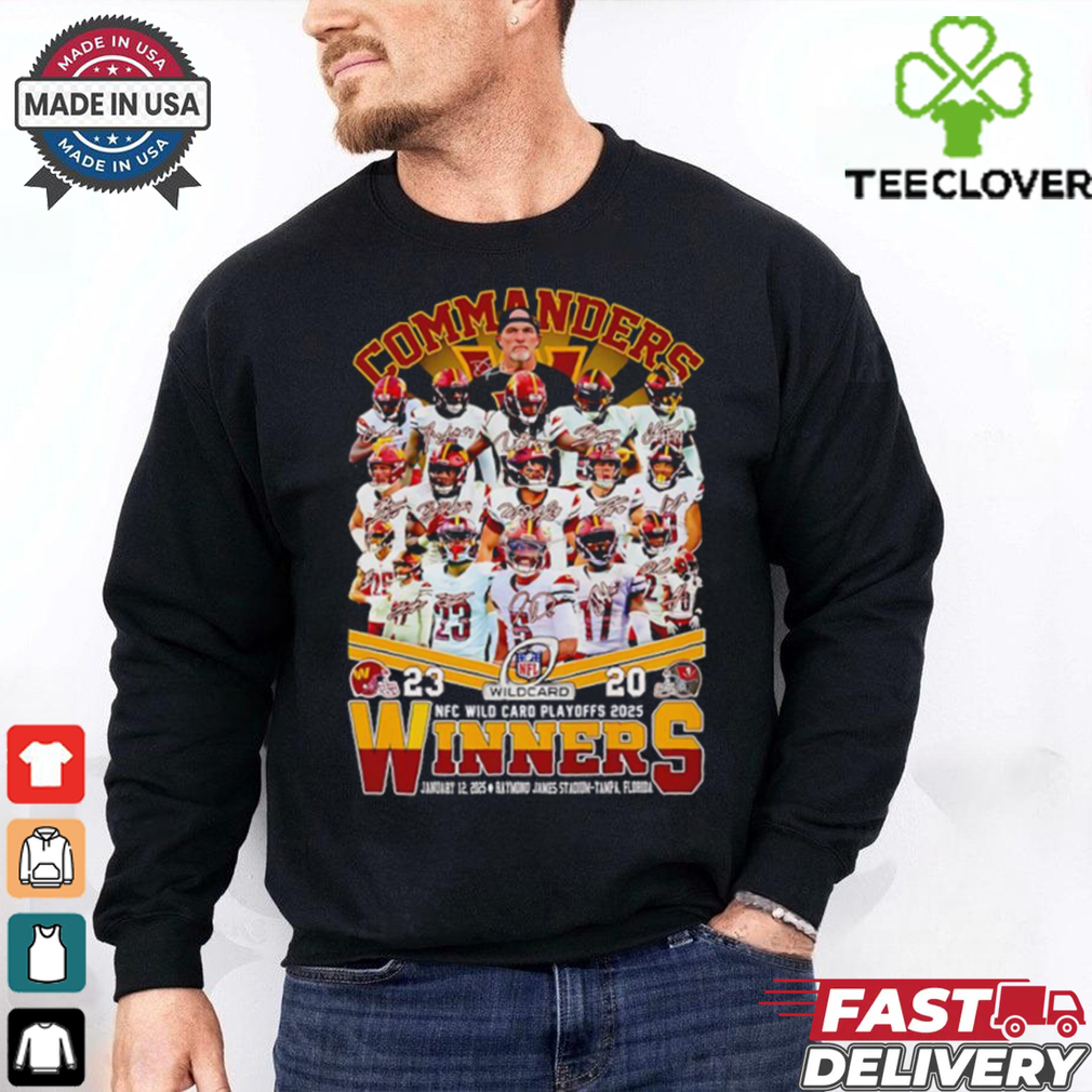 Commanders NFC Wild Card Playoffs 2025 winners signatures shirt Commanders NFC Wild Card Playoffs 2025 winners signatures shirt