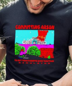 Committing arson simulator pixel art hoodie, sweater, longsleeve, shirt v-neck, t-shirt